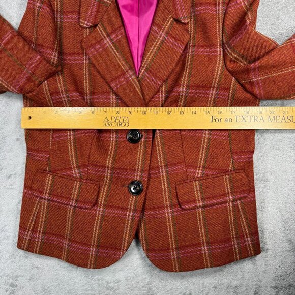 Vintage Talbots Wool Plaid Blazer Classic Grandmacore Feminine Peplum Academia - Picture 7 of 8
